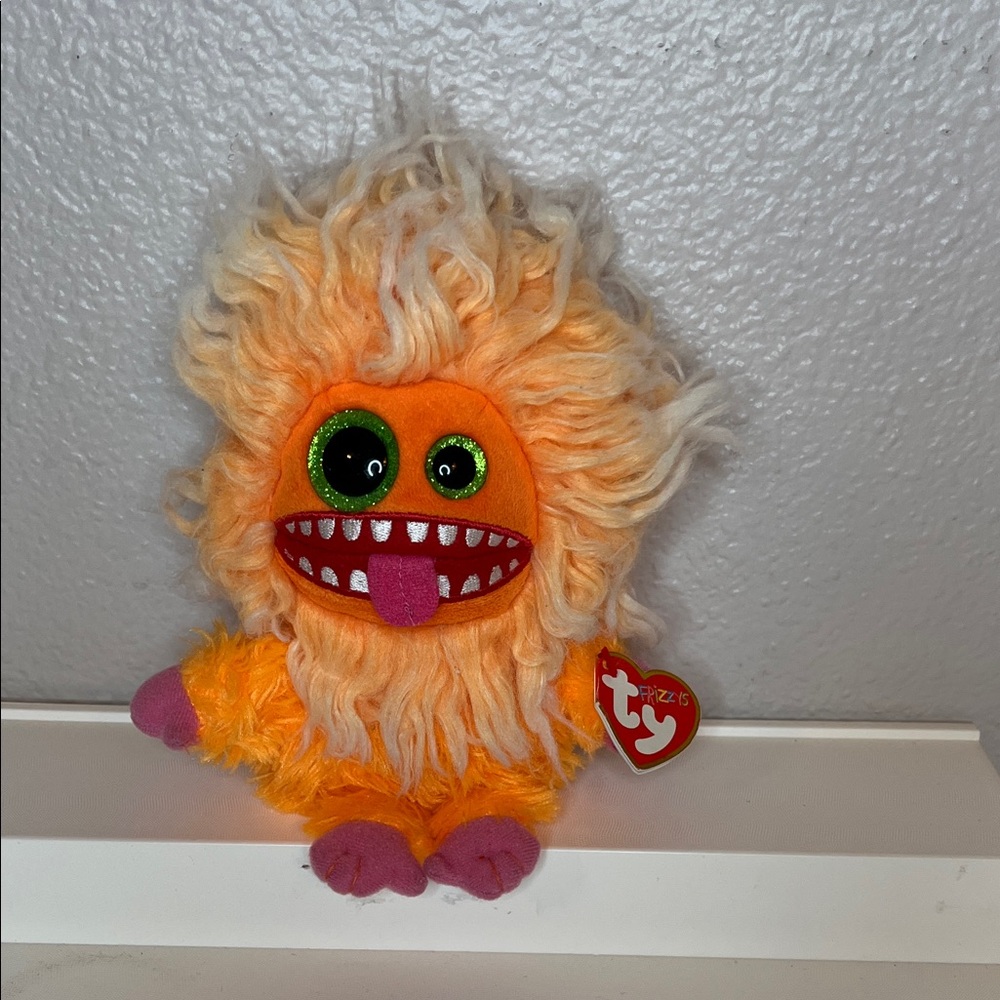Ty PLOPSY Orange and Pink Frizzys Monster Plush
